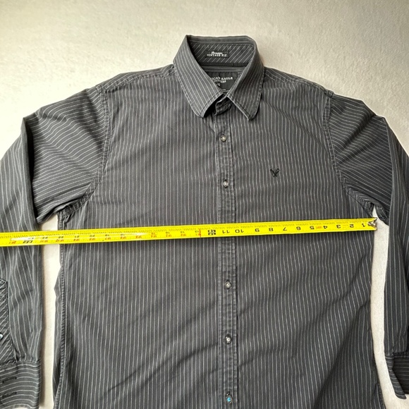 American Eagle Outfitters Longsleeve Mens Shirt Button Up Large Gray - Picture 10 of 14